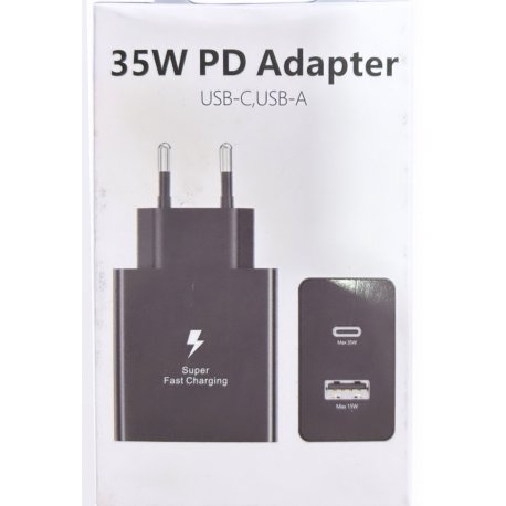 MBaccess Fast Travel Adapter Type-C+USB 35W PD Black