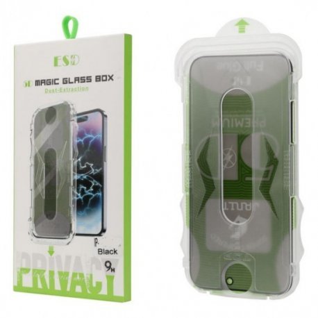 IPhone 13 Pro Max/14 Plus ESD Privacy Glass Protector With Frame Easy To Fit