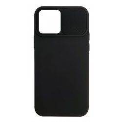 IPhone 14 Silicone Case Sliding Protection Camera Lens Window Black