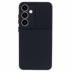 Samsung Galaxy S22 Plus Silicone Case Sliding Protection Camera Lens Window Black