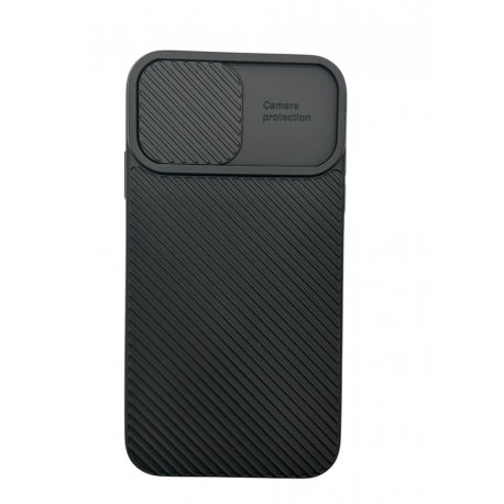 Iphone 12 Silicone Case Sliding Protection Camera Lens Window Carbon Black
