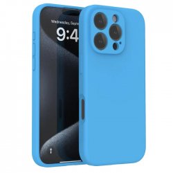 IPhone 16 Pro Silicone Case Full Camera Protection Blue