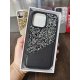 IPhone 15 Plus Leather Skin Silicone Strash Case Black