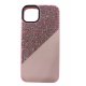IPhone 15 Plus Leather Skin Silicone Strash Case Pink