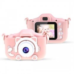 MBaccess X500 Digital Children's Fun Camera Cute Kitty Pink