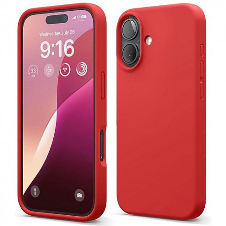 IPhone 16 Silky And Soft Touch Silicone Cover Red
