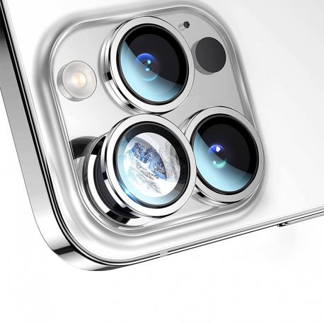 IPhone 16 Pro/16 Pro Max Ring Camera Protective Tempered Glass Silver