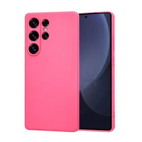 Samsung Galaxy S25 Ultra Silicone Case Full Camera Protection Hot Pink