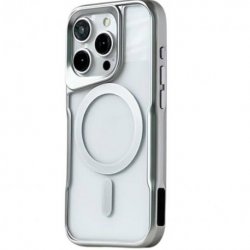 IPhone 14 Pro Max Silicone Case With Sidekick MagSafe Silver