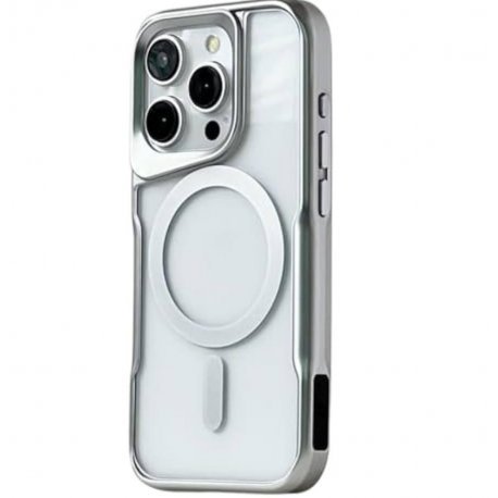 IPhone 14 Pro Max Silicone Case With Sidekick MagSafe Silver