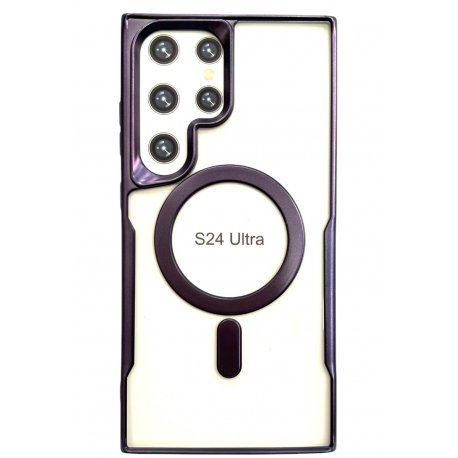 Samsung Galaxy S24 Ultra Silicone Case With Sidekick MagSafe Purple