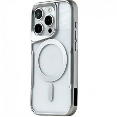 IPhone 15 Pro Max Silicone Case With Sidekick MagSafe Silver