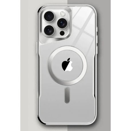 IPhone 16 Pro Max Silicone Case Titanium With Sidekick MagSafe Silver