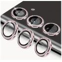 Samsung Galaxy S24 Ring Camera Protective Tempered Glass Glitter Pink