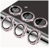 Samsung Galaxy S24 Ring Camera Protective Tempered Glass Glitter Pink