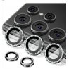 Samsung Galaxy S24 Ultra Ring Camera Protective Tempered Glass Glitter Silver