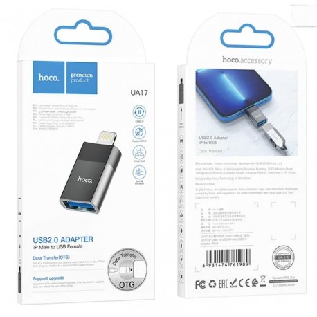 Hoco UA17 Usb 2.0 Adapter Lightning Male To USB Female OTG