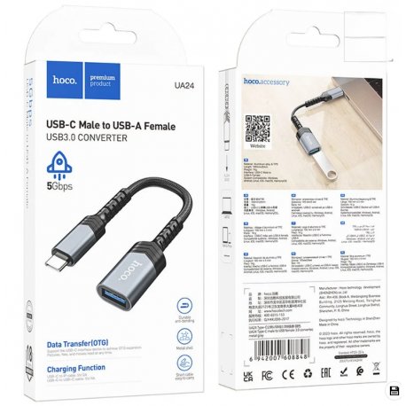 Hoco UA24 Usb 3.0 Adapter Type C Male To USB Female OTG