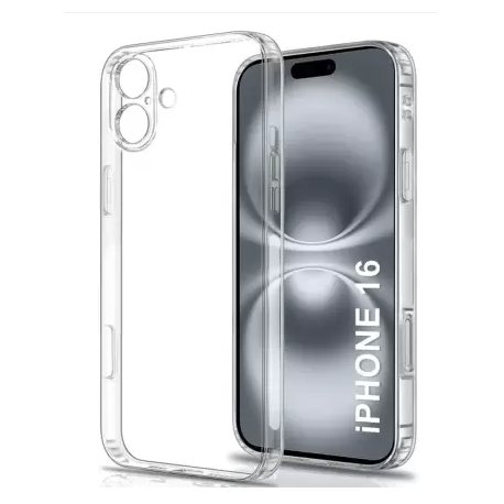 IPhone 16 Silicone Case Full Camera Protection Transperant