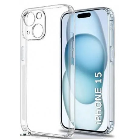 IPhone 15 Silicone Case Full Camera Protection Transperant