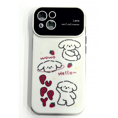 IPhone 15 Puppy Case Full Camera Protection White