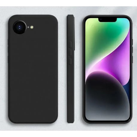 IPhone 16e Silicone Case Full Camera Protection Black