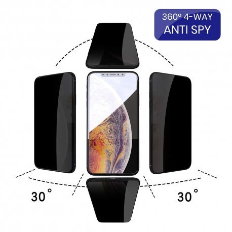 IPhone 13/13 Pro/14 OG Privasy 360 Premium Tempered Glass Full Cover Black