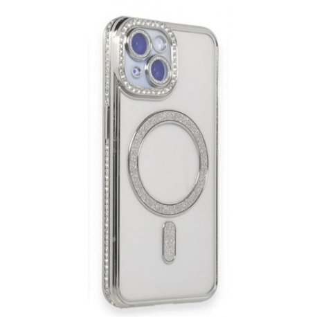 Xiaomi Redmi Note 14 5G Glitter Case Full Camera Protection With MagSafe Silver