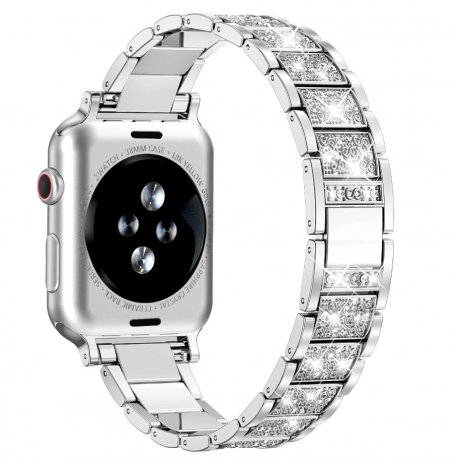 Apple Watch Glitter Metal Strap With Bling Diamond 42/44/45/49MM Silver