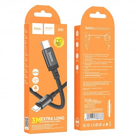 Hoco X91 USB C to USB C Cable PD 3A 60W 3m Black