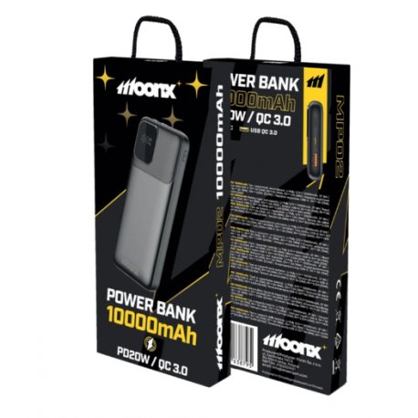 MOONX MP02 Power Bank 10000mAh 22.5W PD USB-C + 1 x USB Black