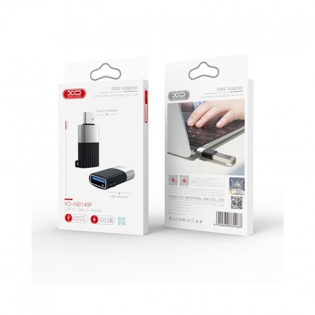 XO NB149-F Adapter Type-c Male To USB Female OTG Black
