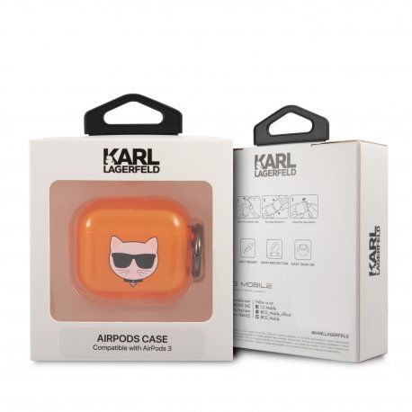 Apple AirPods Pro Karl Lagerfeld KLAPUCHFO Silicone Case Orange