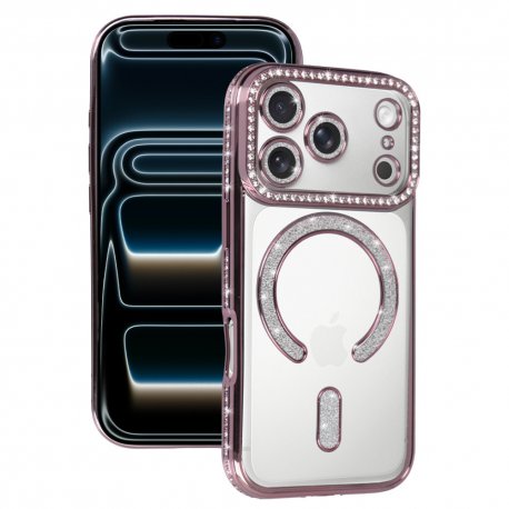 IPhone 17 Pro Max Glitter Case Full Camera Protection With MagSafe Pink