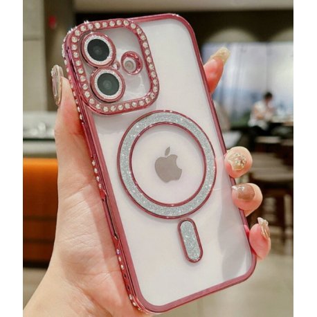 IPhone 17 Glitter Case Full Camera Protection With MagSafe Pink