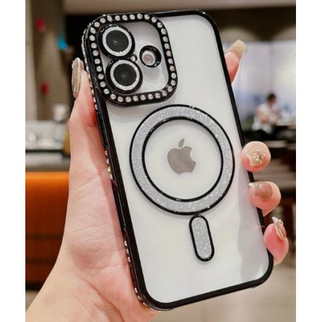 IPhone 17 Glitter Case Full Camera Protection With MagSafe Black