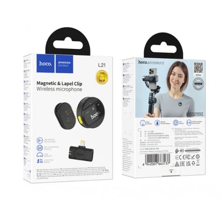 Hoco L21 Wireless Microphone Lightning Black