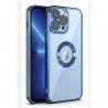 IPhone 14 Pro Chrome Hole Clear Silicone Case Full Camera Protection Blue