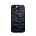 IPhone 13 Pro Max Leather Heart Case Black