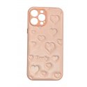 IPhone 13 Pro Max Leather Heart Case Pink