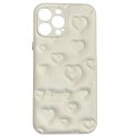 IPhone 13 Pro Max Leather Heart Case White