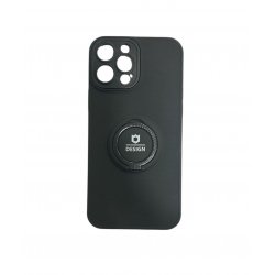 IPhone 13 Pro Max Silicone Case With Ring Full Camera Protection Black