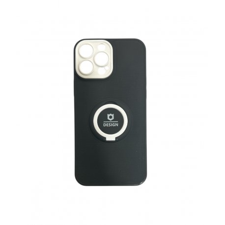 IPhone 13 Pro Max Silicone Case With Ring Full Camera Protection Black White