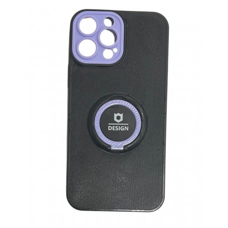 IPhone 13 Pro Max Silicone Case With Ring Full Camera Protection Black Lila