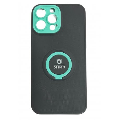 IPhone 13 Pro Max Silicone Case With Ring Full Camera Protection Black Mint