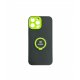 IPhone 13 Pro Max Silicone Case With Ring Full Camera Protection Black Green