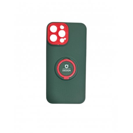 IPhone 13 Pro Max Silicone Case With Ring Full Camera Protection Green Red