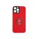 IPhone 13 Pro Max Silicone Case With Ring Full Camera Protection Red Black