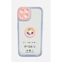 IPhone 13 Chrome Hole Clear Silicone Case Full Camera Protection Lila