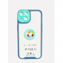 IPhone 13 Chrome Hole Clear Silicone Case Full Camera Protection Blue
